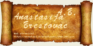 Anastasija Brestovac vizit kartica